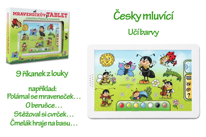 Mravenečkův tablet plast na baterie se zvukem