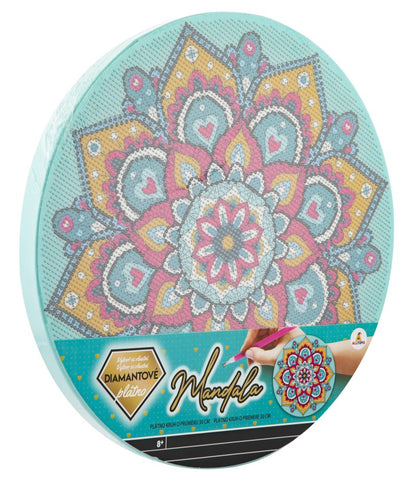 Diamantové malování mandala modrá
