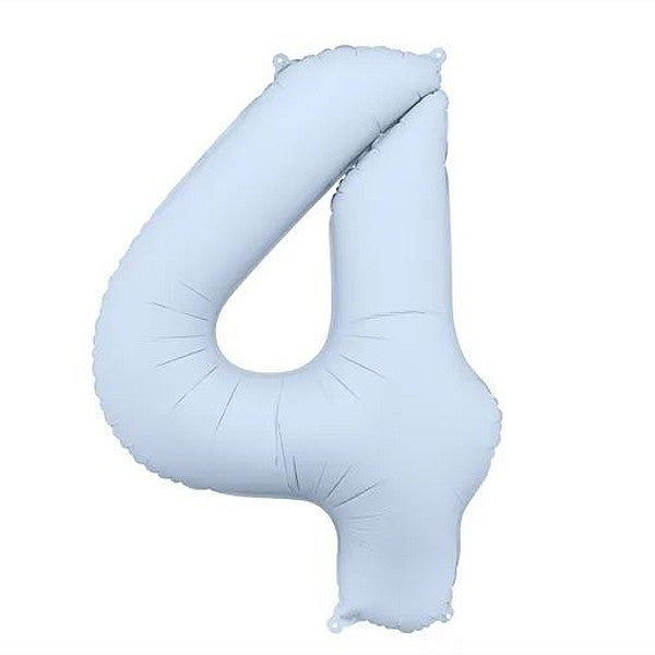 Balónek fóliový číslo 4 mlhavě modrá 86 cm