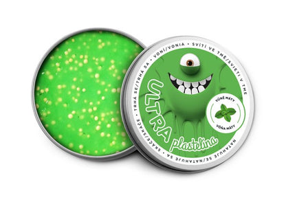 Ultra Plastelína s vůní a glitry - Svítící ve tmě 50g borůvka