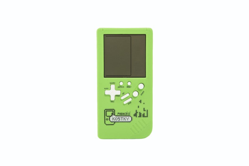 Digitální hra Padající kostky hlavolam plast 14x7 cm zelená