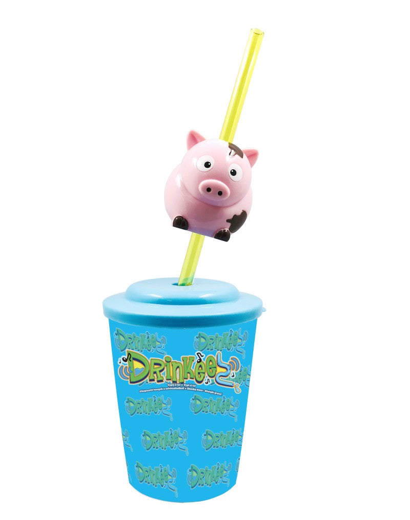 Drinkeez - kelímek s brčkem kočička bílá