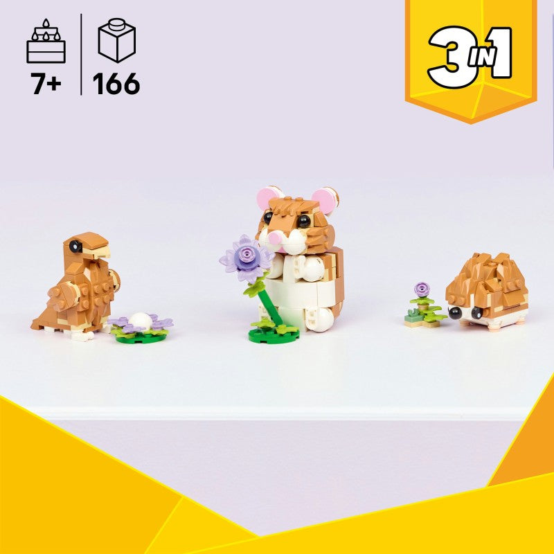 LEGO® 31376 Creator 3v1 Roztomilý křeček s květinou