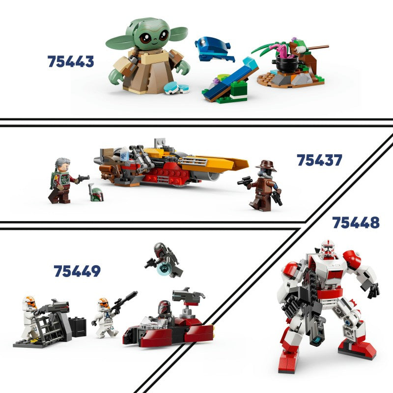 LEGO® 75436  Star Wars™Mandalorian a Grogu a spídrová motorka