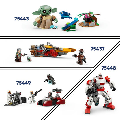 LEGO® 75436  Star Wars™Mandalorian a Grogu a spídrová motorka