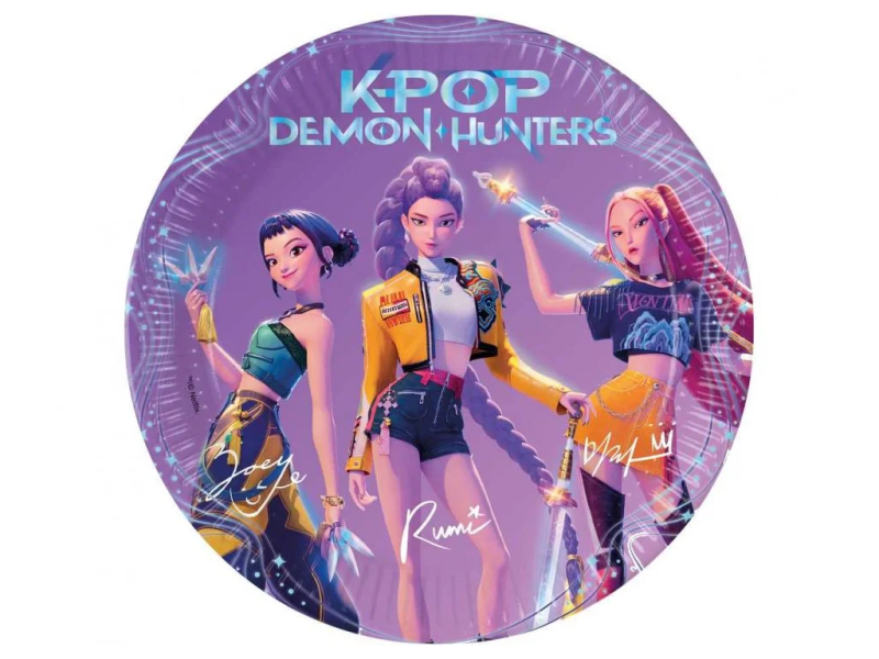 Talíře papírové K-Pop Demon Hunters 23 cm 8 ks