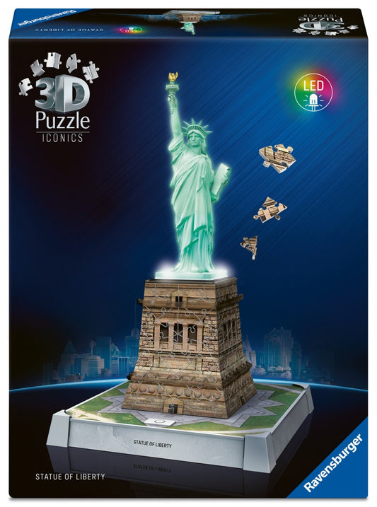 Puzzle 3D Iconics: Socha svobody (Noční edice)