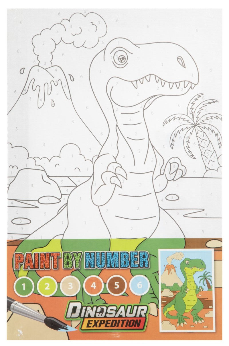 Malování podle čísel + vodovky Dinosaurus