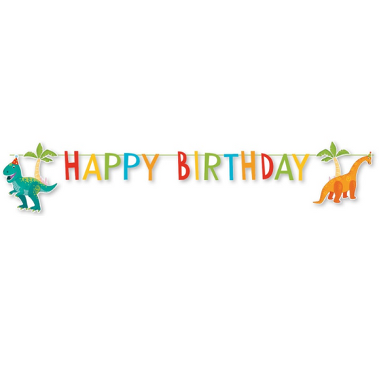 Banner papírový Happy Birthday Dino Party
