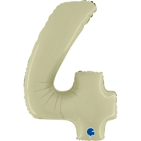 Balónek foliový číslo 4 Satenová oliva 102 cm