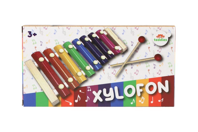 Xylofon dřevo/kov 24 cm s paličkami
