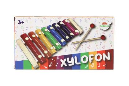 Xylofon dřevo/kov 24 cm s paličkami