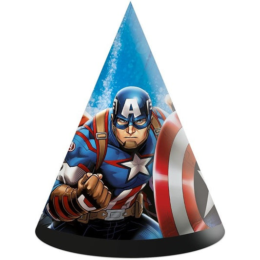 Čepičky papírové Avengers evergreen 6 ks