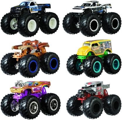 Hot Wheels Monster trucks demoliční duo Carbonator XXL Hwfloat a 1 Bad Scoop