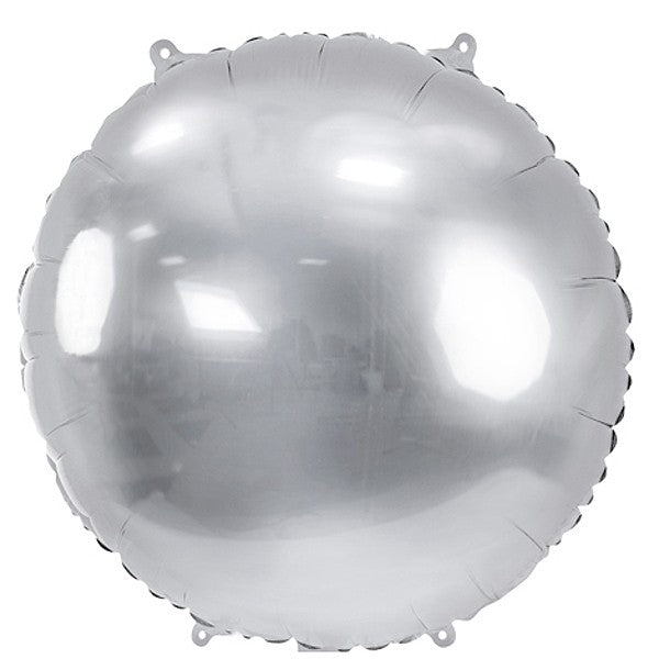 Balónek foliový kulatý Pastylka, 45 cm, stříbrný
