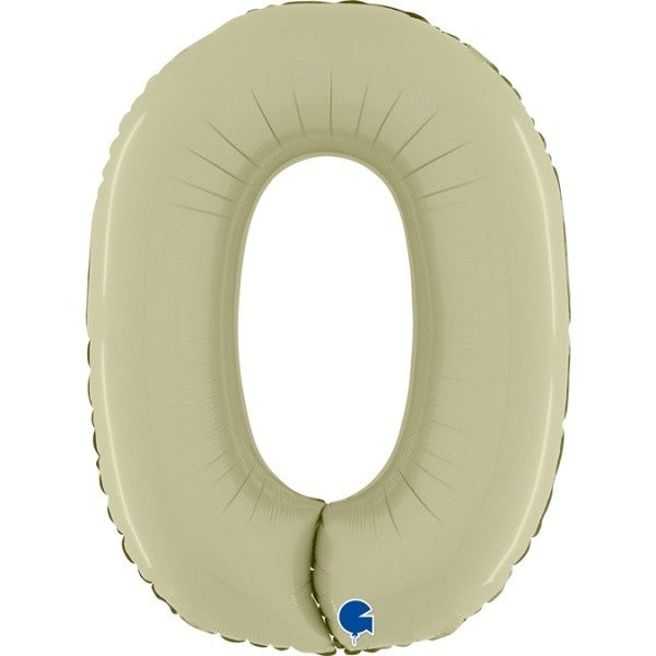 Balónek foliový číslo 0 Satenová oliva 102 cm
