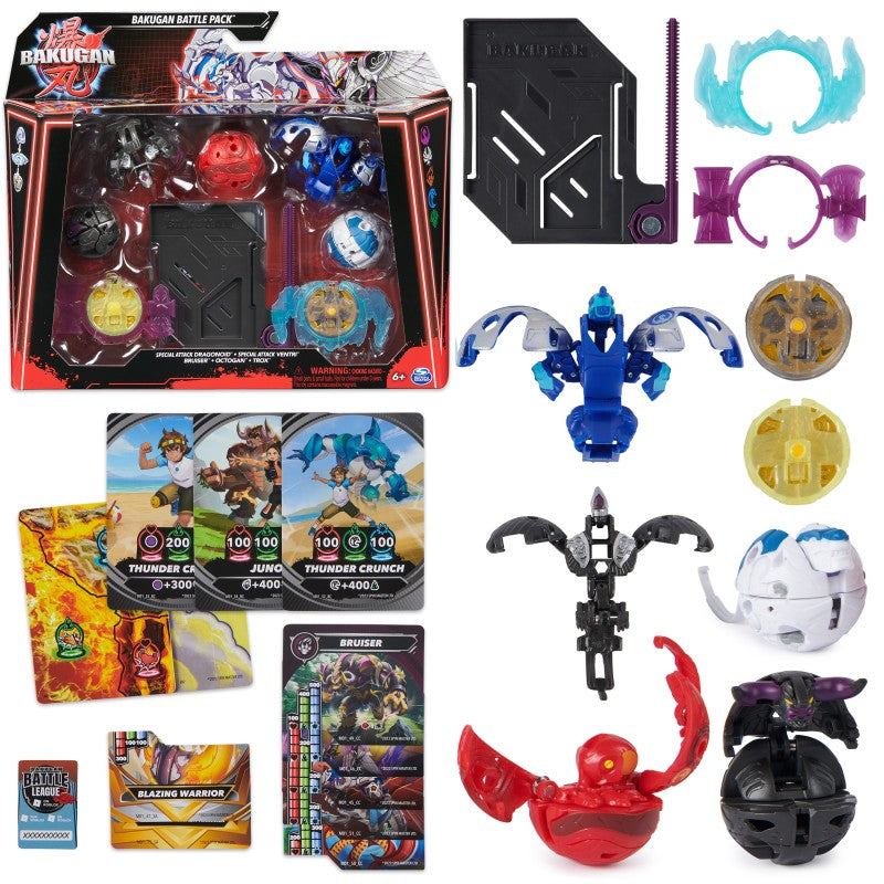 Bakugan 5 balení speciální útok s6 Hammerhead, Titanium Dragonoid, Nillious