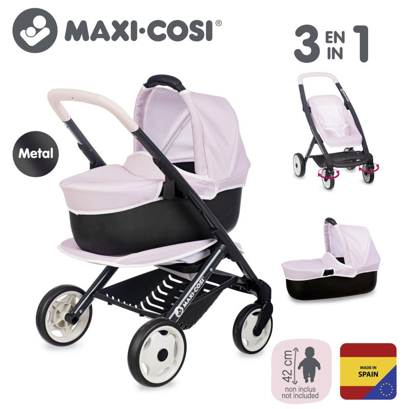 Kočárek Maxi Cosi, kombinovaný růžový pro panenky