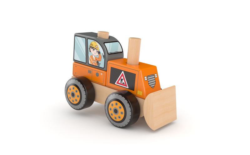 Stavební auto dřevěná skládačka