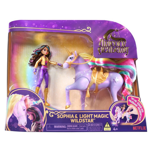 Unicorn academy světelný jednorožec a figurka 11 cm Sophia & Wildstar