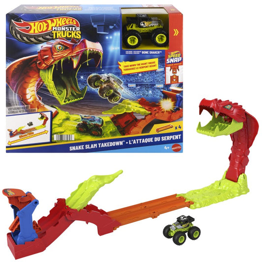 Hot Wheels monster trucks snake slam takedown