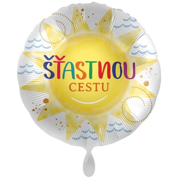 Balónek foliový Sluníčko Šťastnou cestu 43 cm