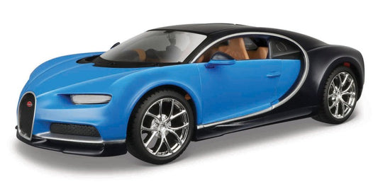 Bugatti Chiron, modrá, assembly line, 1:24
