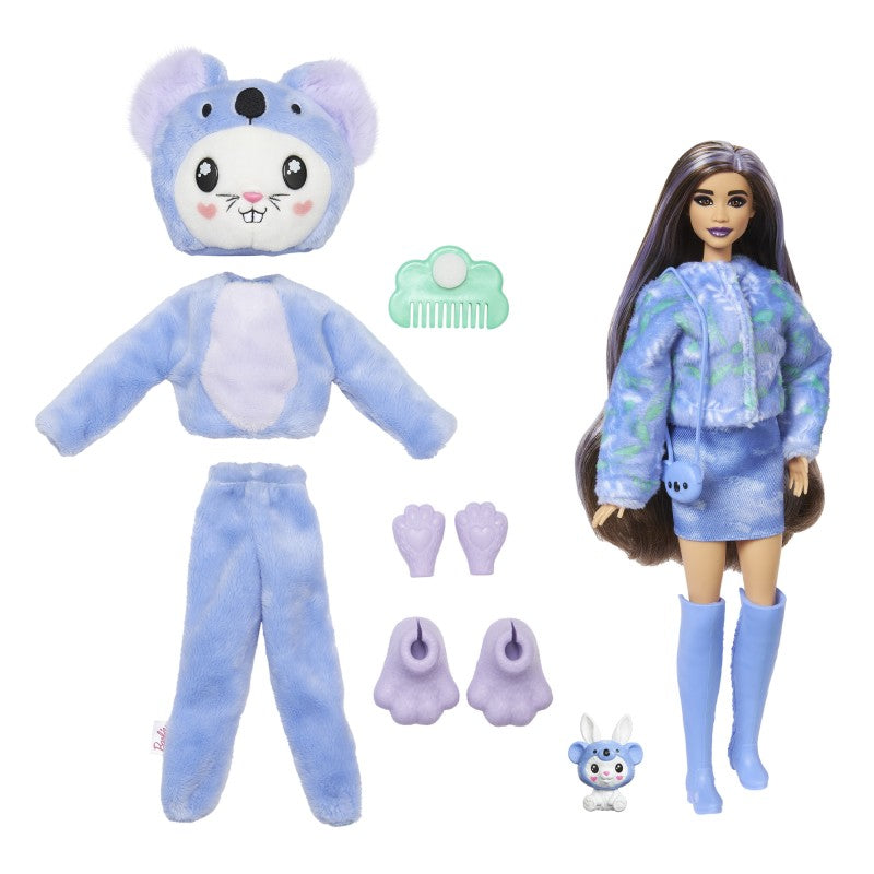 Barbie cutie reveal Barbie v kostýmu Medvědice v modrém kostýmu Delfína