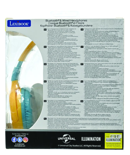 Lexibook 2v1 bluetooth skládací sluchátka Mimoni s limitem hlasitosti