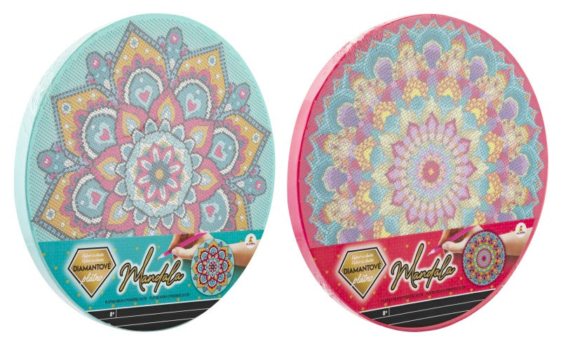 Diamantové malování mandala modrá