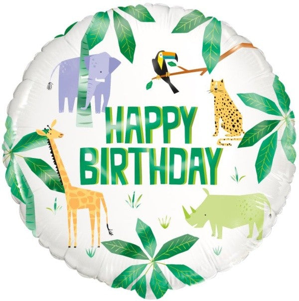 Balónek foliový Happy Birthday Safari 46cm