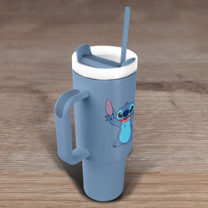 Lilo a Stitch cestovní hrnek s brčkem modrý