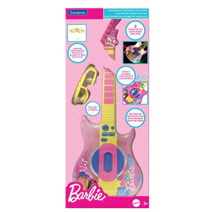 Lexibook elektronická svítící kytara Barbie + brýle s mikrofonem