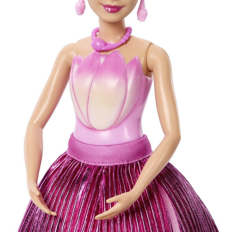 Panenka Barbie Petal Pop Květinové překvapení - Růžový tulipán