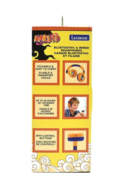 Lexibook 2v1 bluetooth skládací sluchátka Naruto s limitem hlasitosti