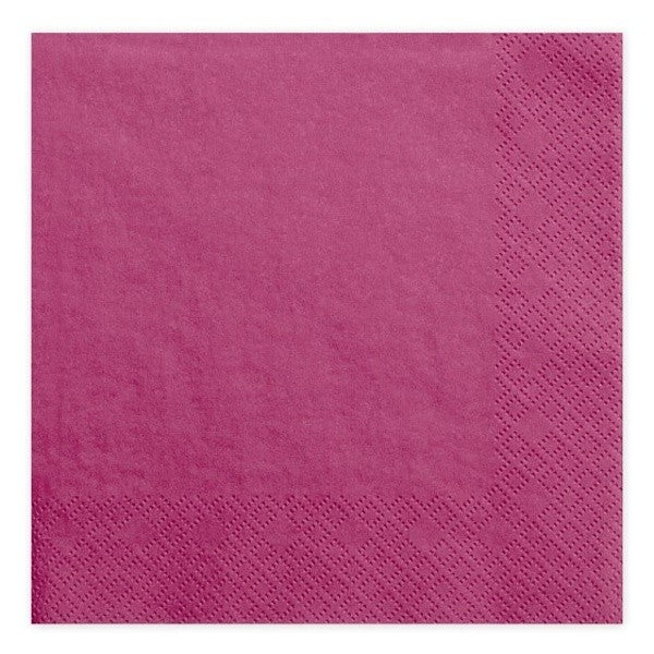 Ubrousky papírové 3vrstvé magenta 33x33cm 20ks