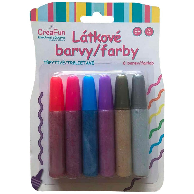 Látkové barvy - sada třpyt. 6 (42ml)