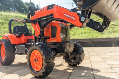 Traktor šlapací Kubota M7171 s valníkem a přední lžící oranž