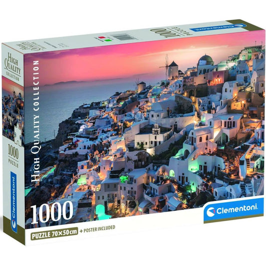 Clementoni - Puzzle 1000 Odstíny Santorini