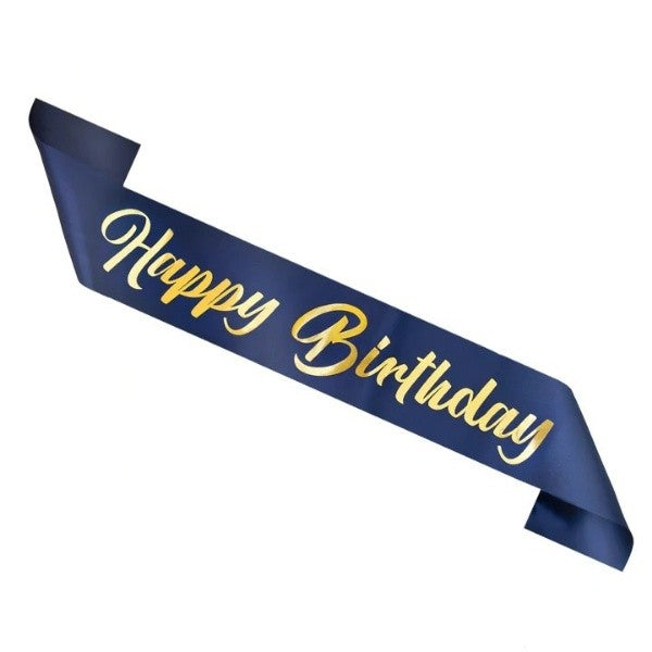 Šerpa narozeninová Happy Birthday modrá