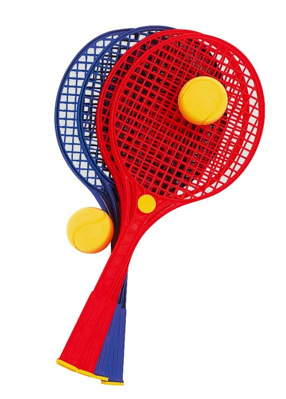 Soft tenis 54 cm svěle modré pálky