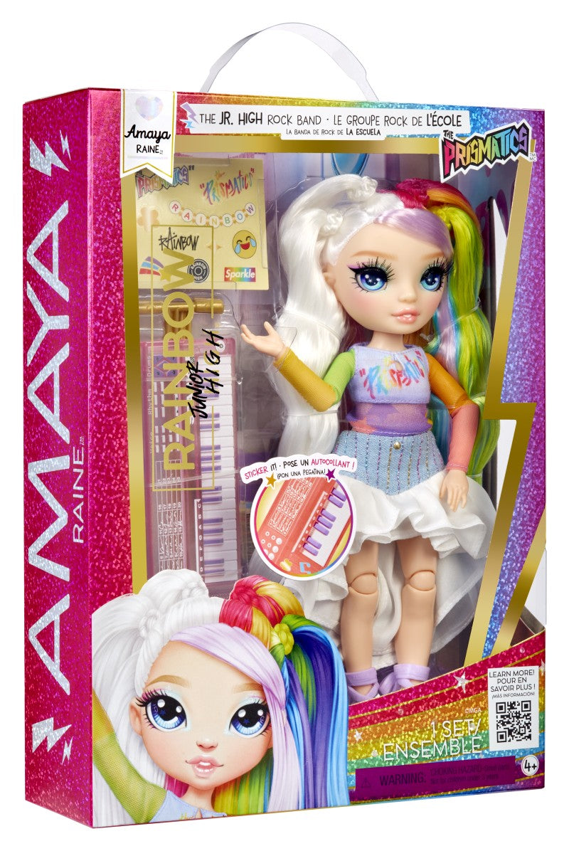 Rainbow High Junior Fashion panenka v rockové kapele - Amaya