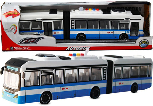 City Service Car - 1:16 Kloubový autobus - modrý na setrvačník se zvuky