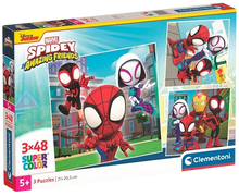 Puzzle 144 dílků Spidey a jeho úžasní přátelé 3x48