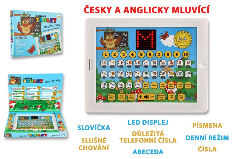 Naučný tablet moudré sovy dvojjazyčný