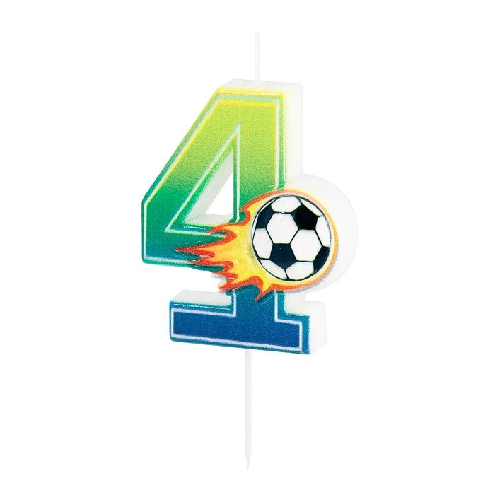Svička dortová Fotbal "4" 6 cm