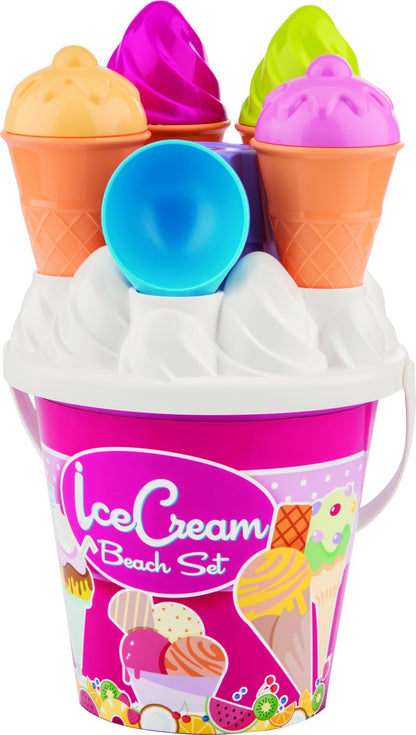 Sada na písek zmrzlina + cup cake růžový kyblík