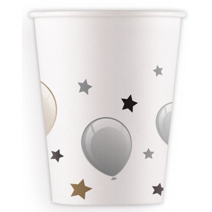 Kelímky papírové s balonkami 200ml 8ks