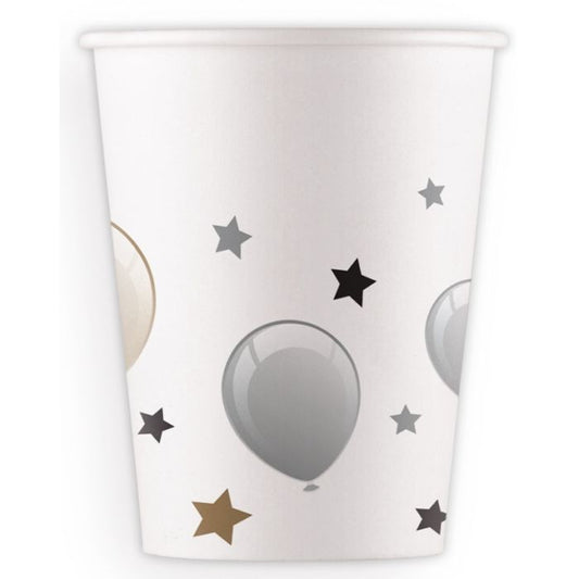 Kelímky papírové s balonkami 200ml 8ks