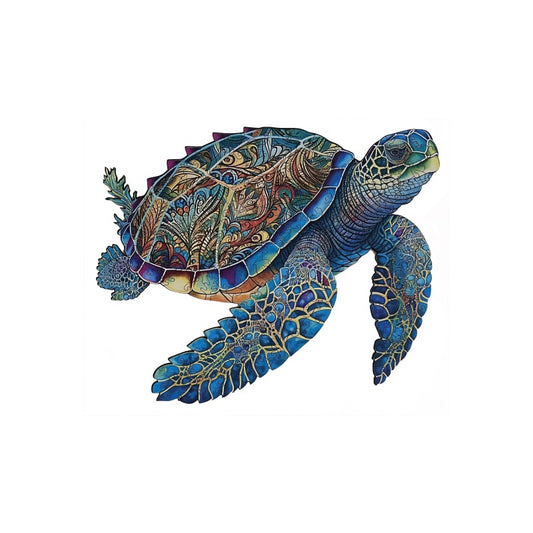 Wooden puzzle Green Turtle A4
